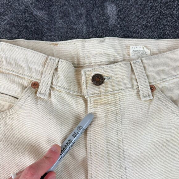 Vtg 90s Levi's 517 Bootcut Orange Tab Men's 33X32 (32X31.5) Cream Made In USA - Picture 5 of 16